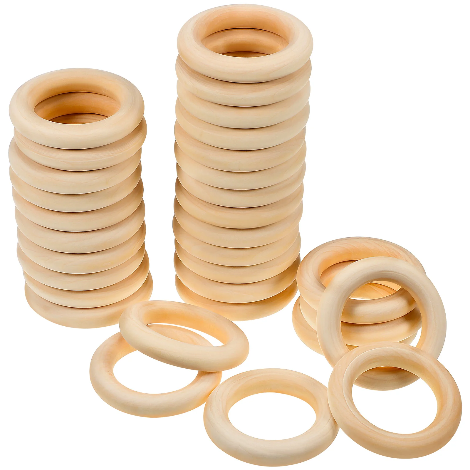 

30 Pcs Wooden Curtain Rings Pendant Accessories For Macrame Crafts Supplies Hoops Jewelry Making Round