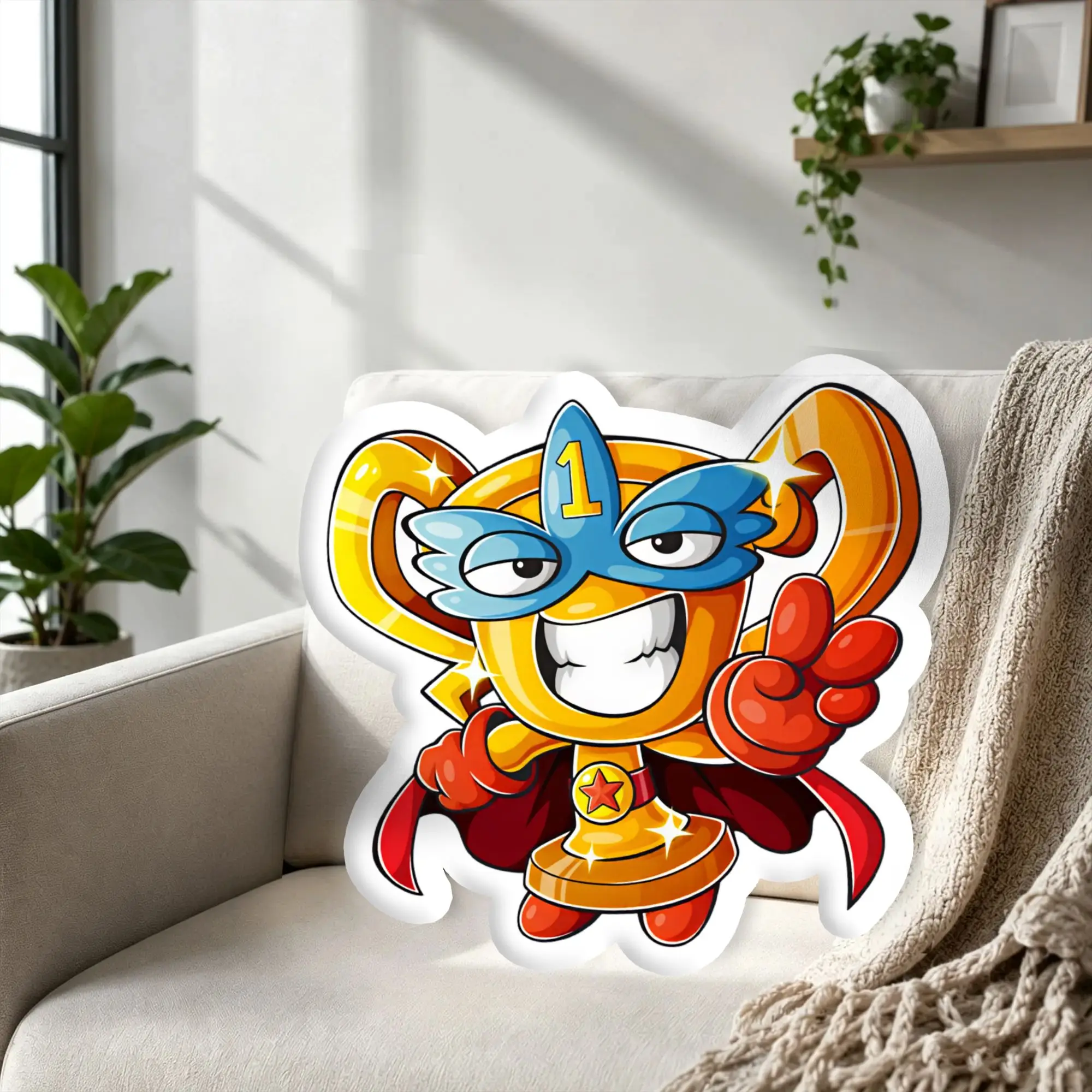 Custom S-SuperThinged Cartoon Pillow Manga Funny Velvet Cushion Personalized Throw Pillows For Bedroom