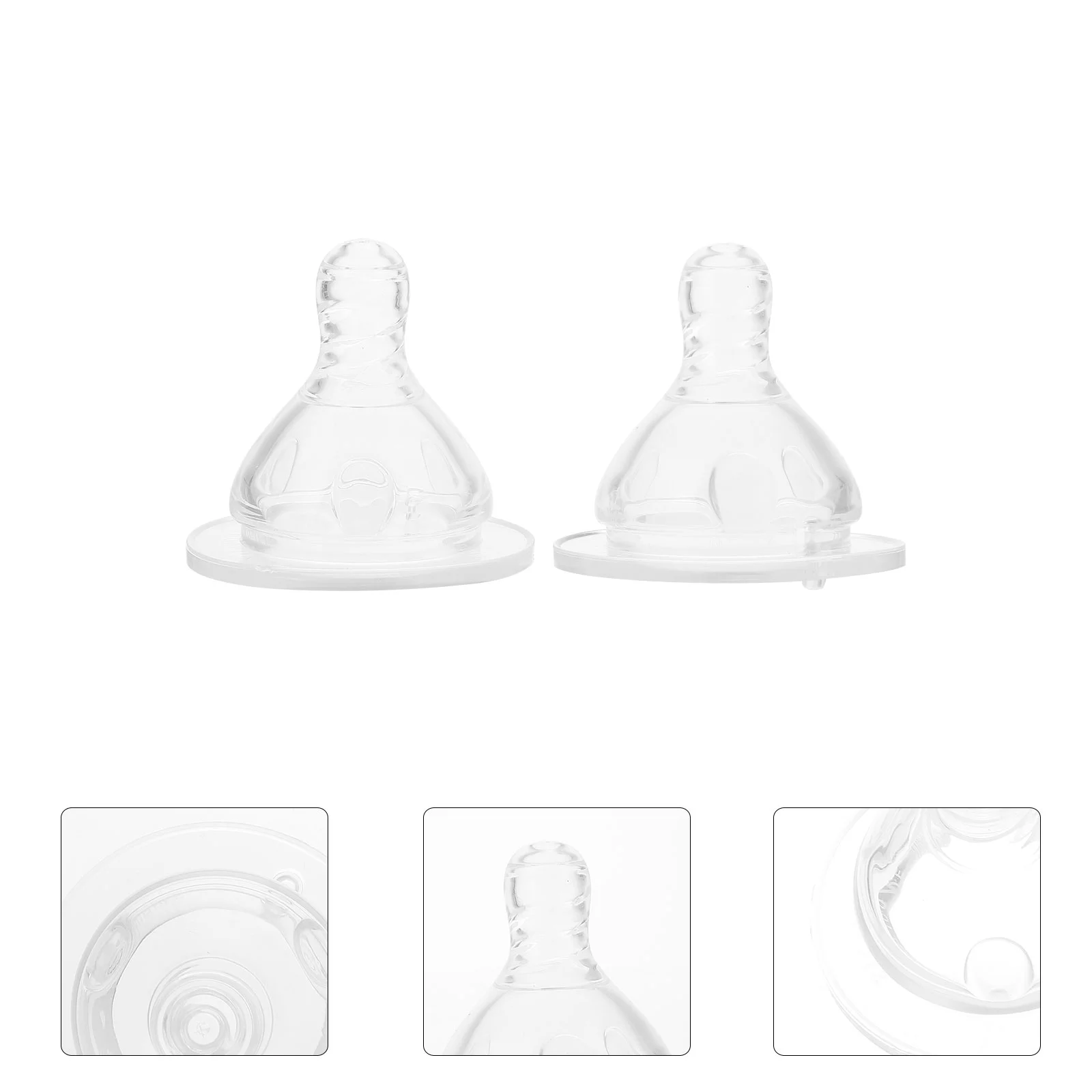 

2 Pcs Nipple Baby Bottles Milk Infant Feeding Pacifiers Silicone Nipples Nurser