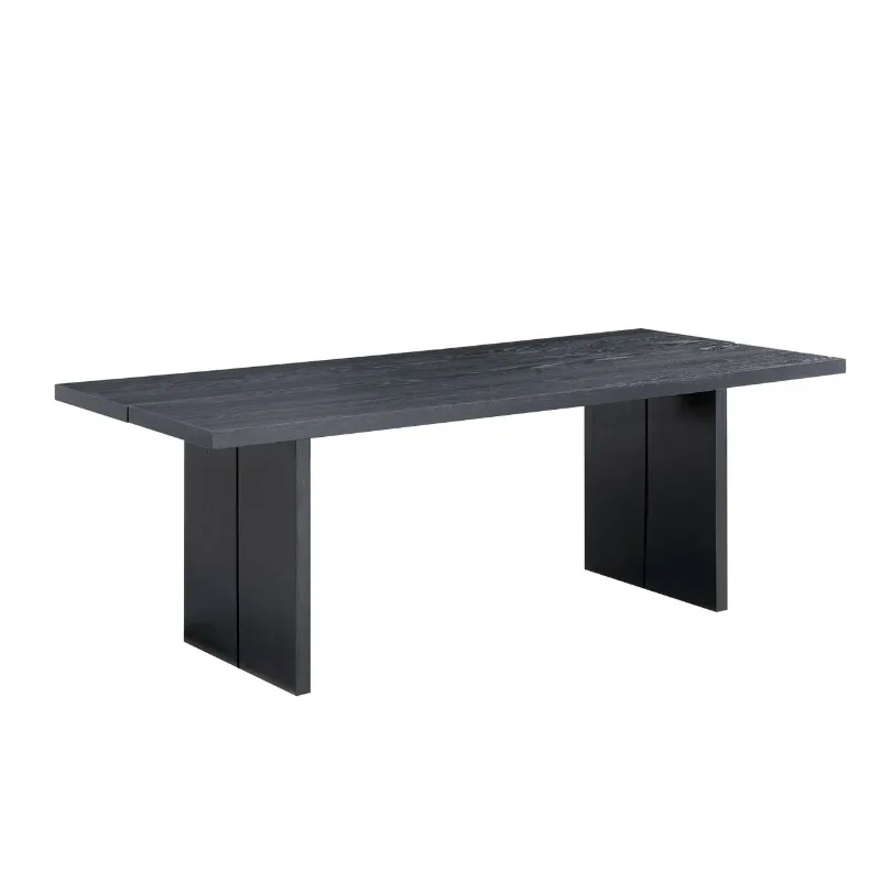 

Wabi Sand Wind Black Ash Wood Solid Wood Rectangle Dining Table Sewn Simple Workbench Negotiation