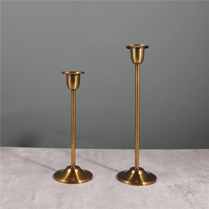 2 Pcs Metal Candle Holders New   Candlestick Holiday Gift Centerpieces Wedding porps Christmas deco