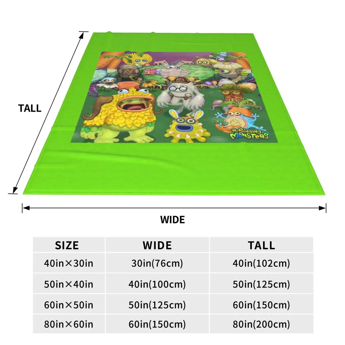 My Singing Monster Cartoon Blanket Flannel Sofa Throw Blanket Portable for Home Bedroom Travel Throws Bedspread Quilt