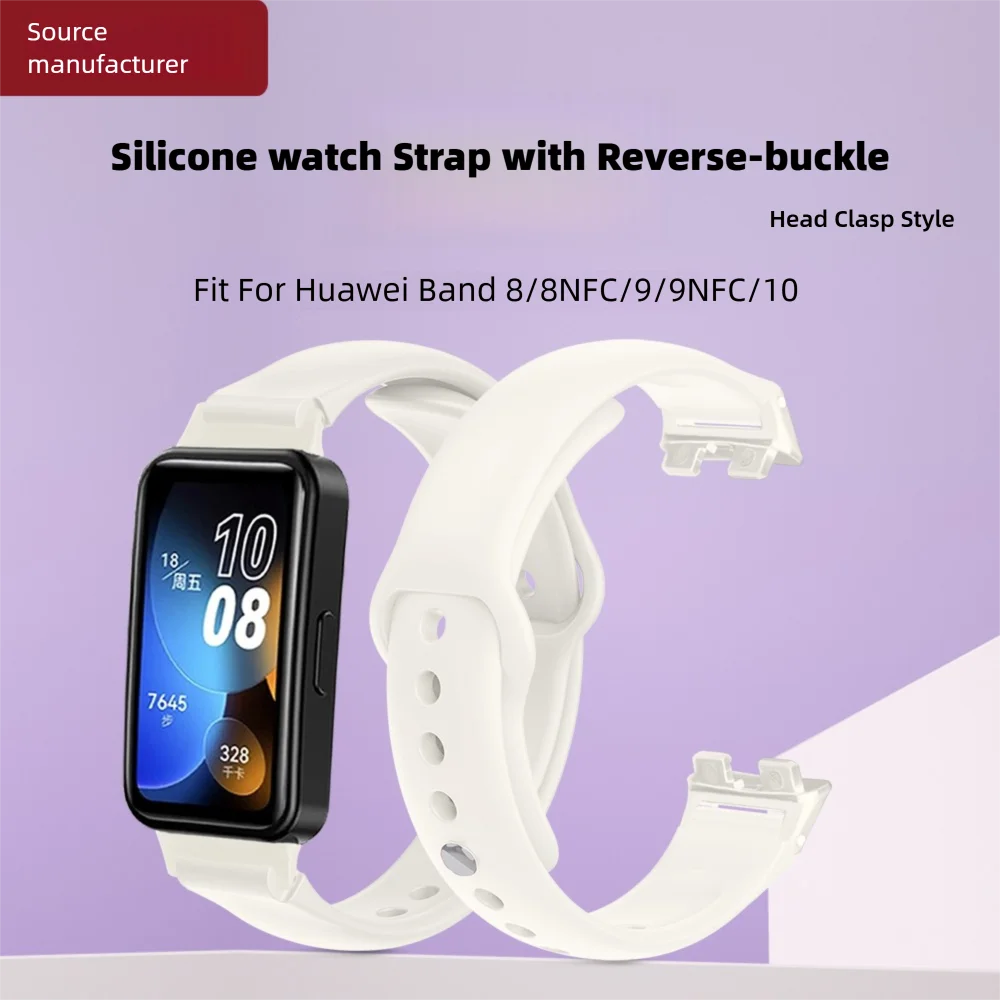 حزام رياضي مقاوم للعرق لهواوي باند 8/8NFC/9/9NFC/10 سوار سريع الإصدار صديق للبشرة من السيليكون سوار ساعة ذكية للرجال والنساء