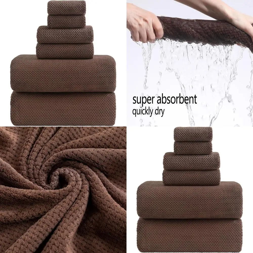 

Роскошный набор простыней для ванной 39x78 дюймов большого размера, 6 предметов, очень мягкие полотенца из микрофибры для взрослых (коричневый)