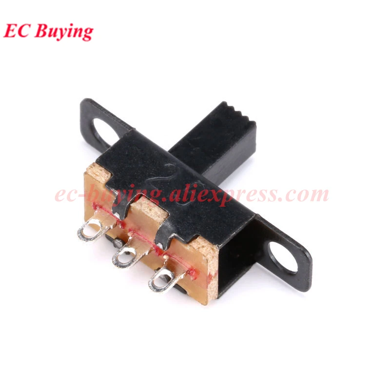 5-100Pcs 50V 0.5 A SS12F15 Mini Size Black SPDT Slide Switch for DIY Power Electronic Projects G6 1P2T Toggle Switch Handle 6mm