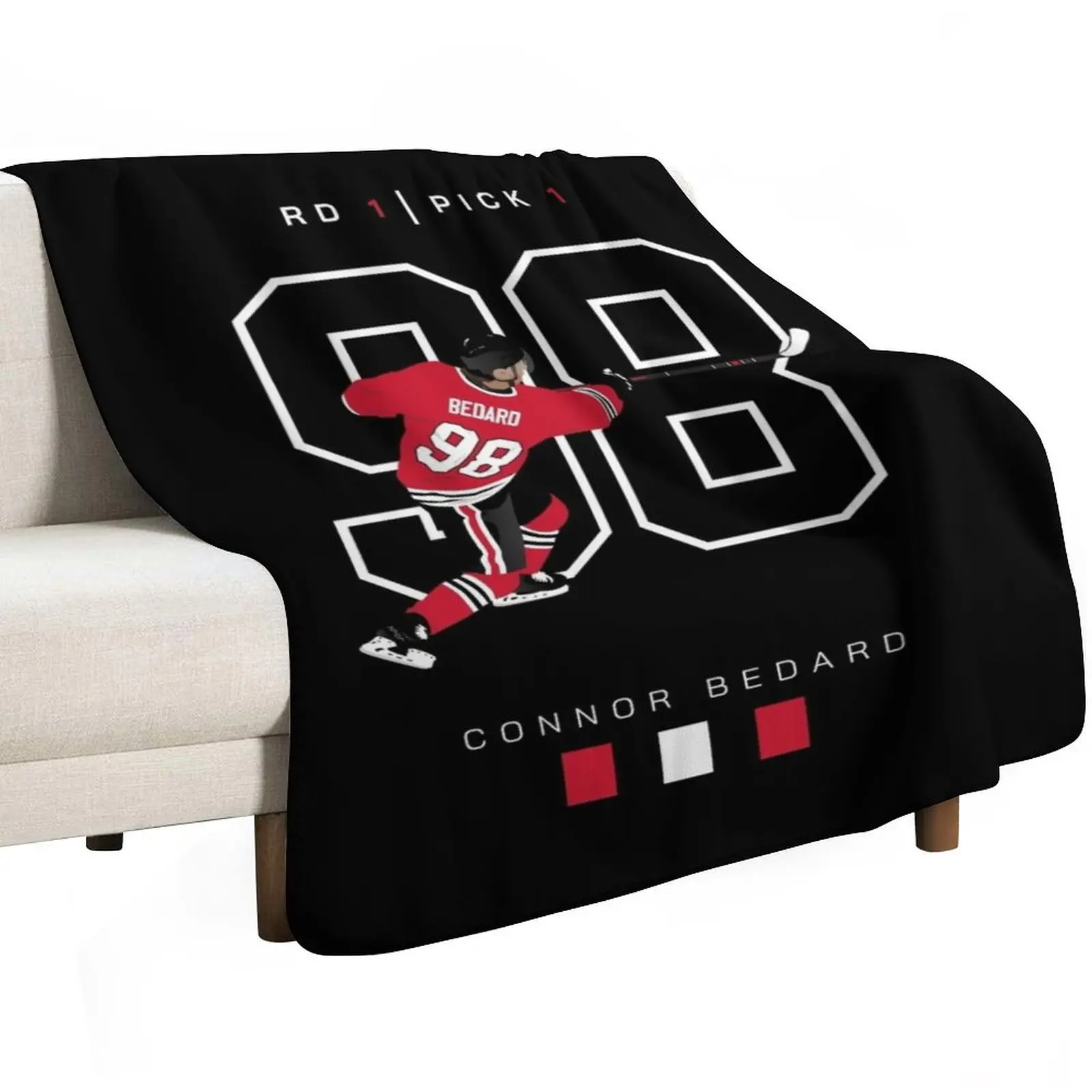 Bedard Number 1 Draft Pick Artwork Throw Blanket For Decorative Sofa Quilt Soft Stuffeds Bed linens sofa bed Blankets