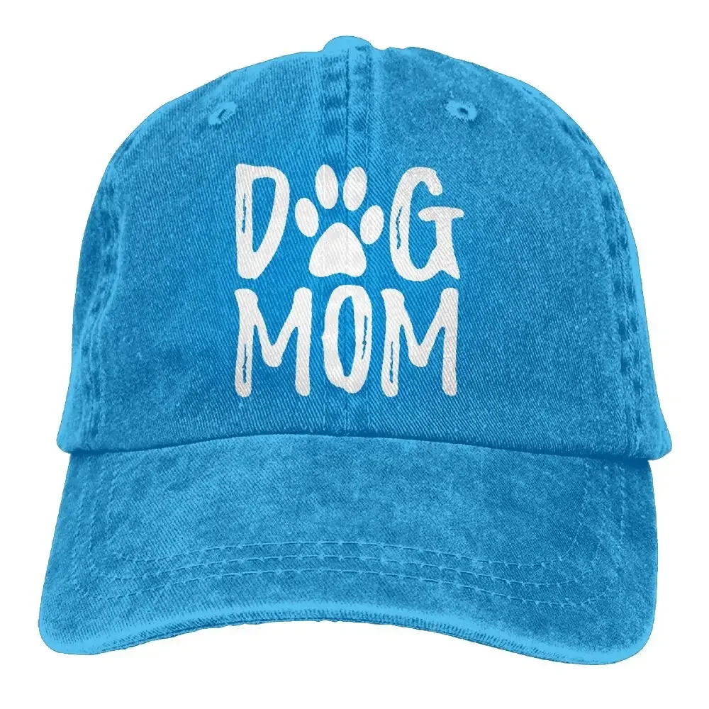 Dog Mom Vintage Baseball Cap Adult Denim Hat Washed Cotton Fashion Cap Unisex Adjustable Streetwear Outdoor Sports