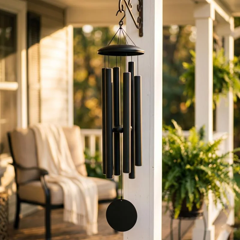 45 Inch Metal Wind Chime Red Iron Cap Floral Outdoor Garden Hanging Decor Elegant Gift For Couples And Home Lovers Birthday