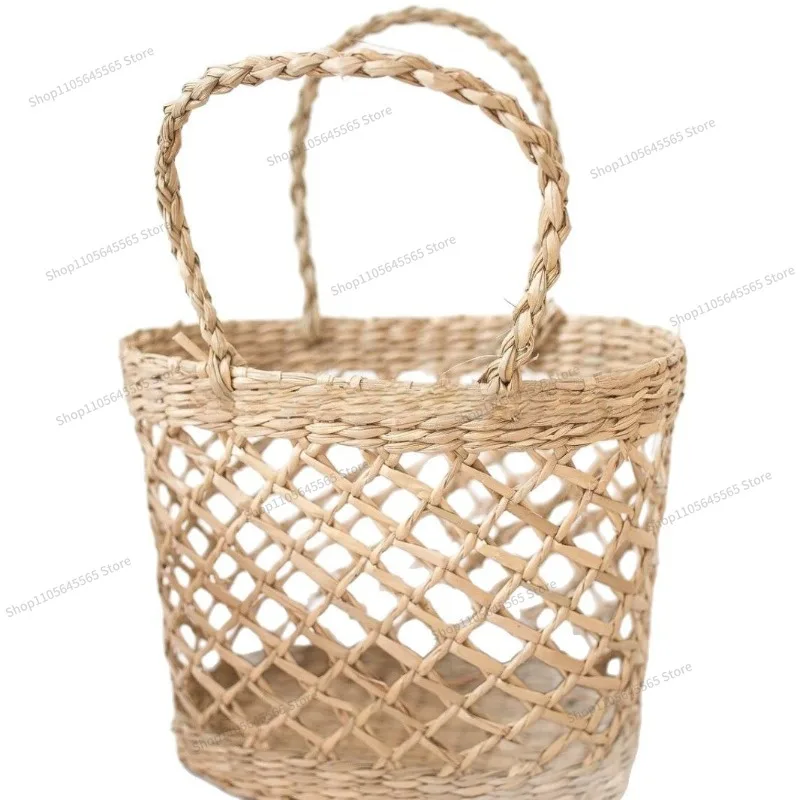 For rattan grass hand-woven Xiaohongshu souvenir flower basket props ornament