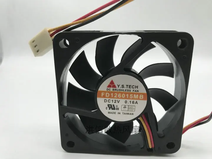 

Y.S TECH FD126015MB Server Cooling Fan DC 12V 0.16A 60x60x15mm 3-Wire