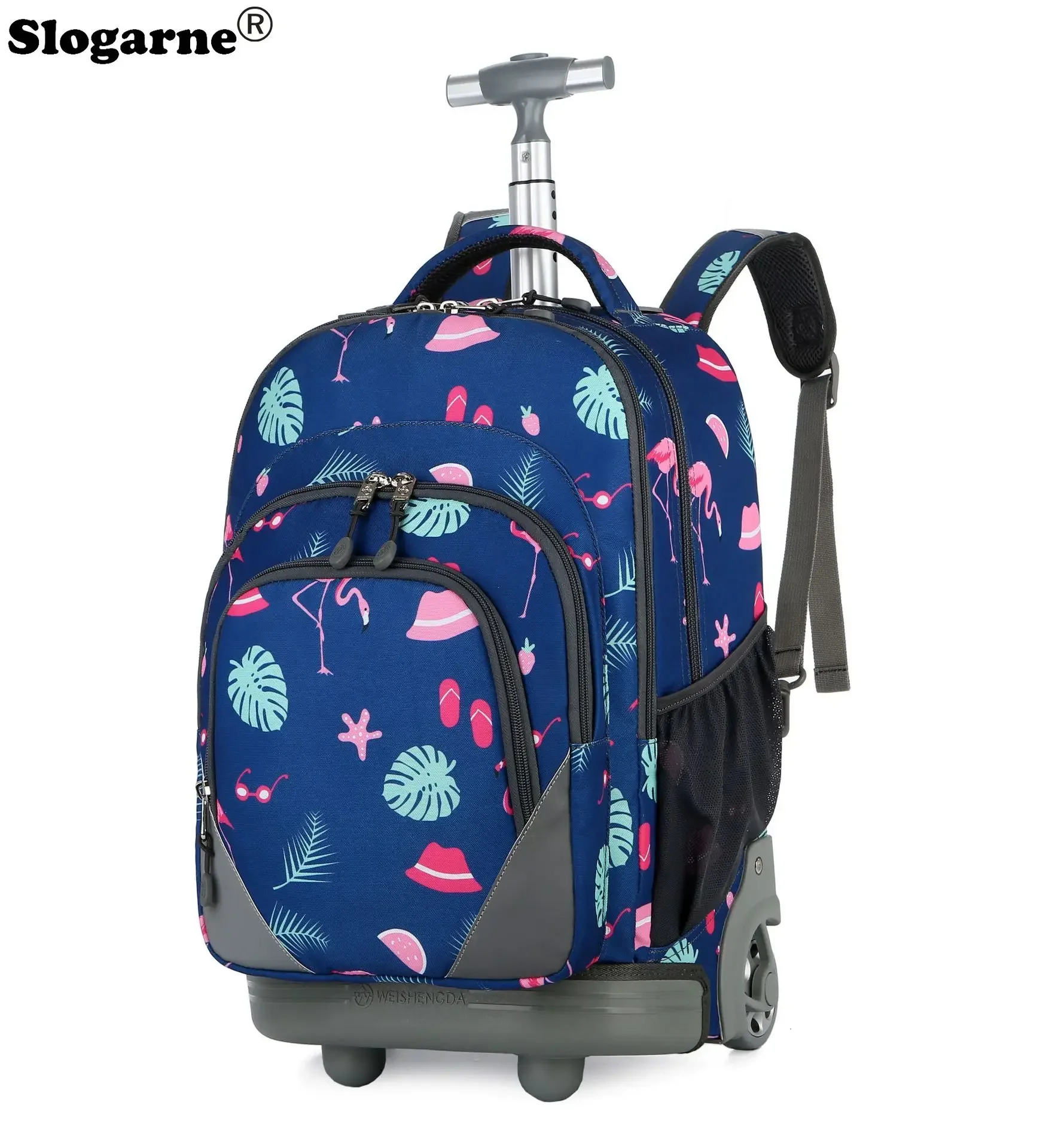 18 Inch School Rolling Backpack Bags Kids Travel Trolley Bag Teeangers Children Wheeled Backpack for Girl School Bag with Wheels