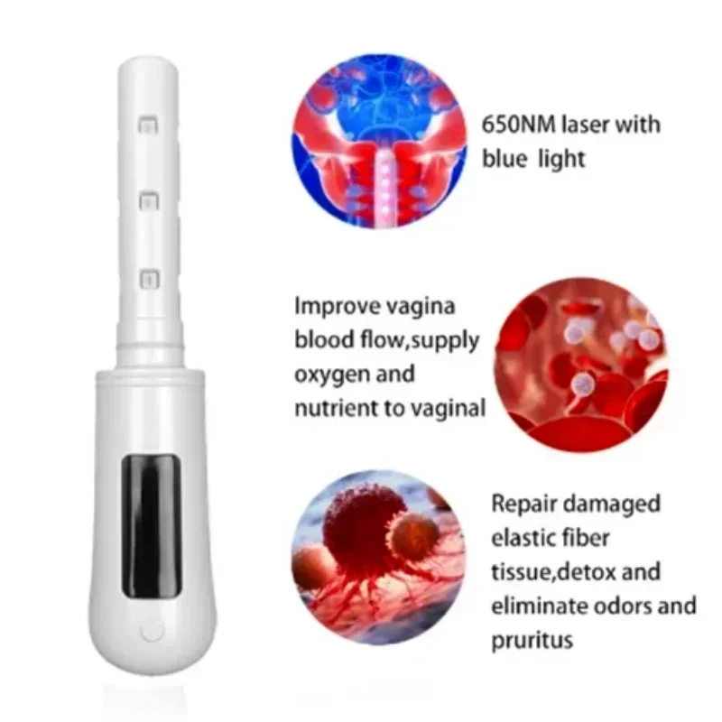 

Physiotherapy Device Laser Female Rejuvenation Wand Red Blue Light Therapy Device Gynecological Vaginitis Treatment Instrument