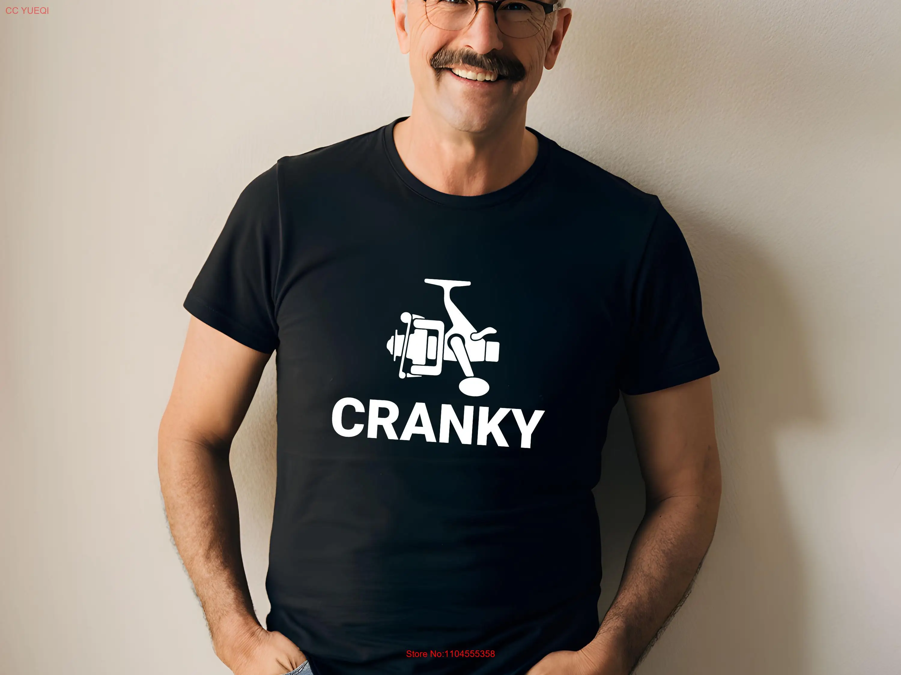Cranky T shirt Funny Fishing Reel Fisherman Fisher Man Dad Ideas For him Husband long or short sleeves