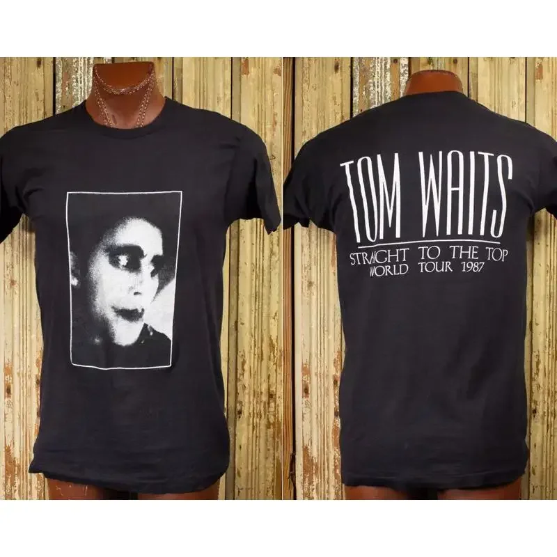 Vintage Tom Waits Straight to the Top Concert 1987 T shirt size S 5XL