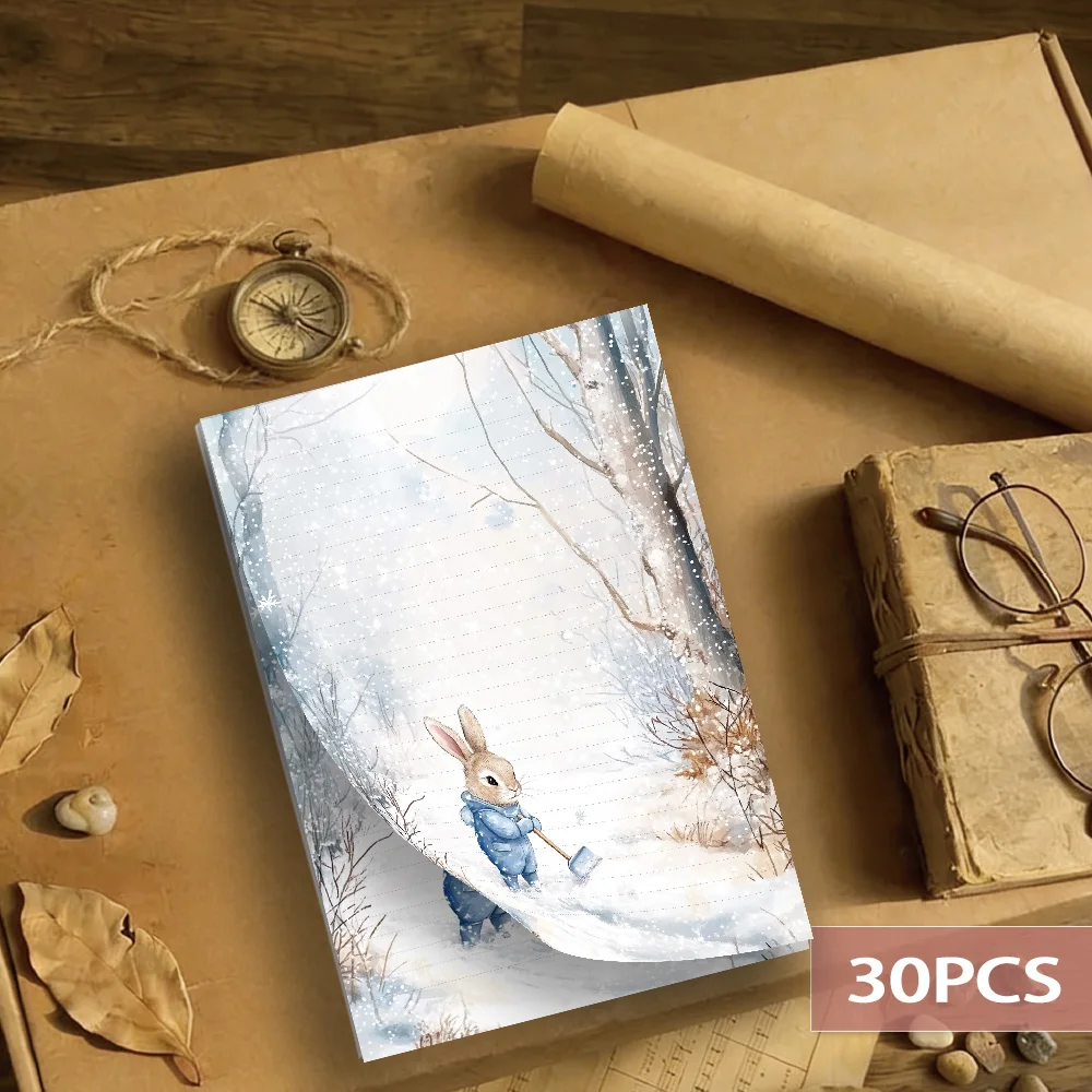 30 Blätter. B5 Winter Peter Rabbit Schreibwaren, liniertes Papier, ohne Klebstoff, geeignet für Tagebücher, Notizbücher, Memos und Notizen. – Detail 1