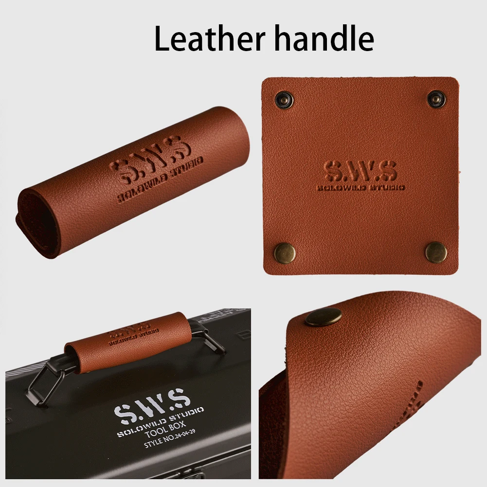 صندوق تنظيم الأدوات مع مقبض صندوق تخزين محمول مضاد للانزلاق صندوق أدوات التخييم صندوق حديد للنزهات الخارجية #5