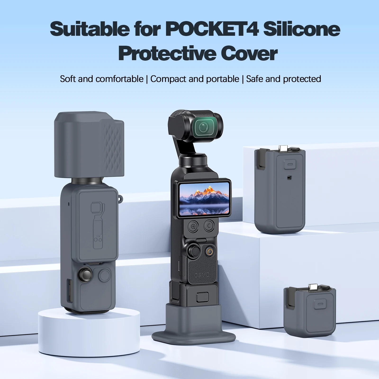 Silikonhülle für DJI Osmo Pocket 4, Makronen-Farbiger Objektiv- und Gehäuseschutz gegen Kratzer