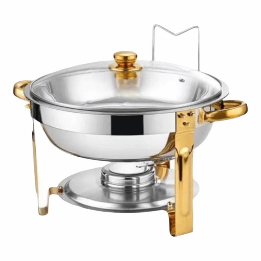 

4.5L Warmer Food Chafing Dishes with Lid Hanging Cover Buffet Dining Stove Insulation Stainless Steel Serving Tray