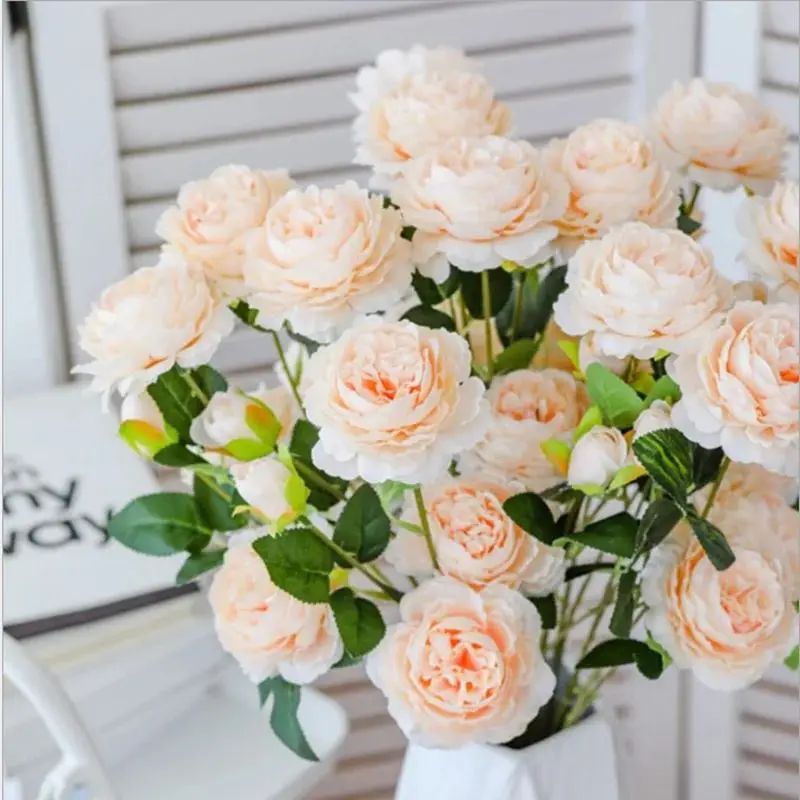 5/10pcs Long Stem Artificial Rose Bouquet Home Decoration Accessories Valentine's Day Fake Flower Photo Prop Wedding Holiday Diy - view 2