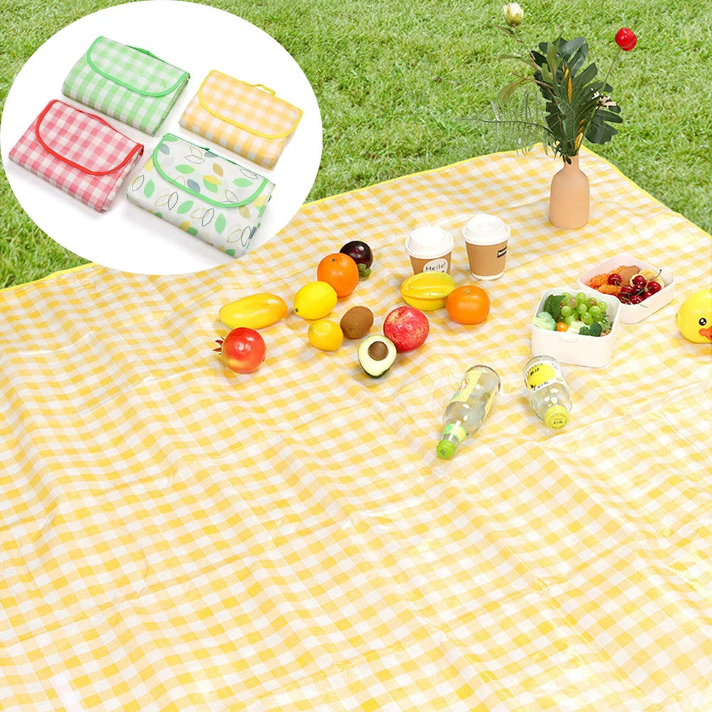 Waterproof Outdoor Picnic Mat Camping Rug Beach Mat Plaid Folding Mat for Hiking Travel Sleeping Grassland Pad Carpet 방수매트캠핑 러그