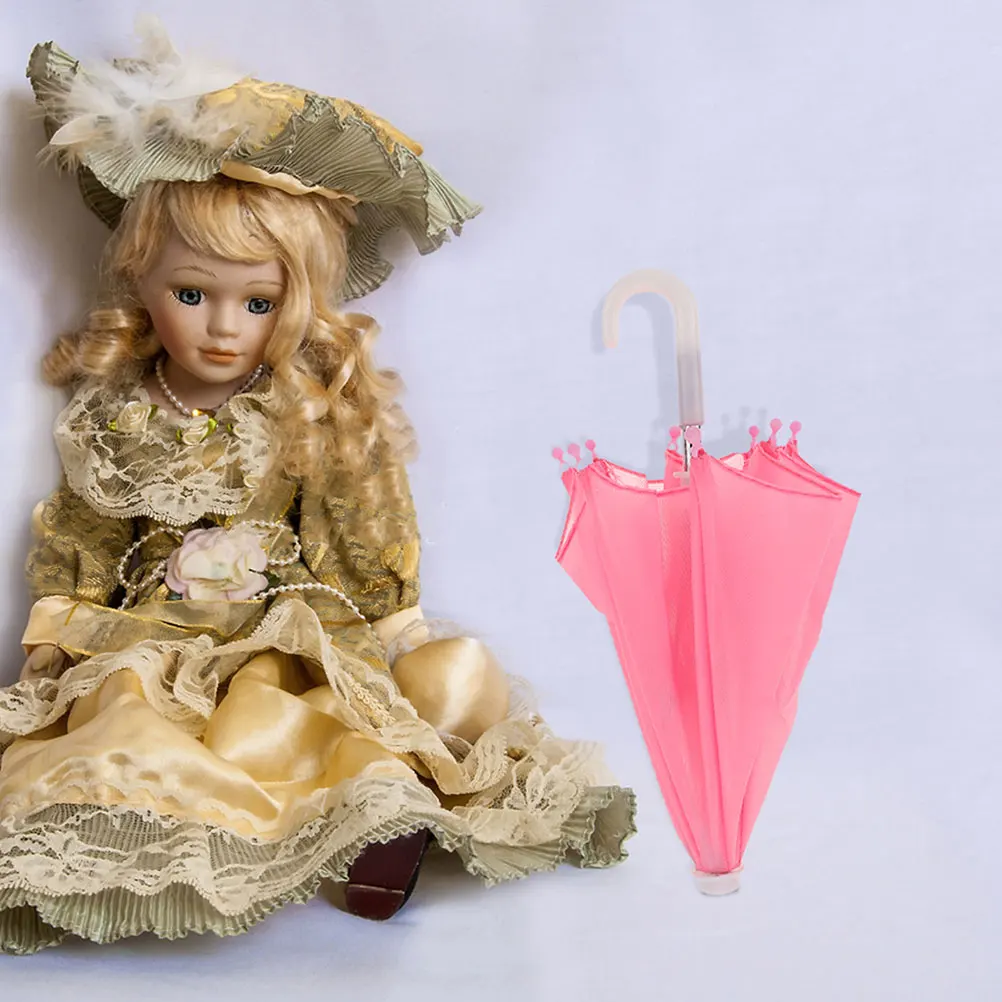 2 stuks poppenhuisaccessoires mini decoratieve paraplu's schattige kleine parasol voor meisjes mode regenscherm fantasiespel buiten tuin