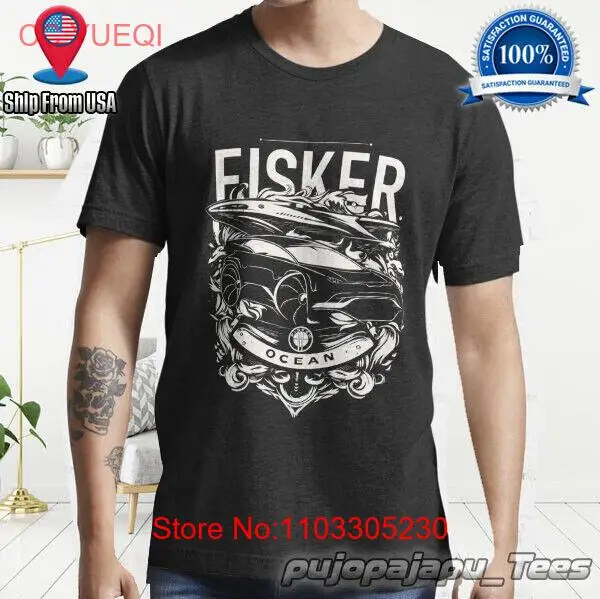 Fisker Ocean Graphic logo American funny cotton T shirt SIZE S-5XL