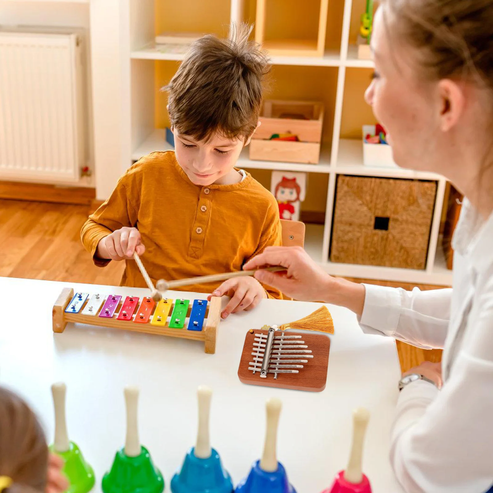 

Thumb Piano Kalimba Wooden Portable Small Kalimba Finger Piano Instrument for Beginner Music Learning Small Musical Instrument