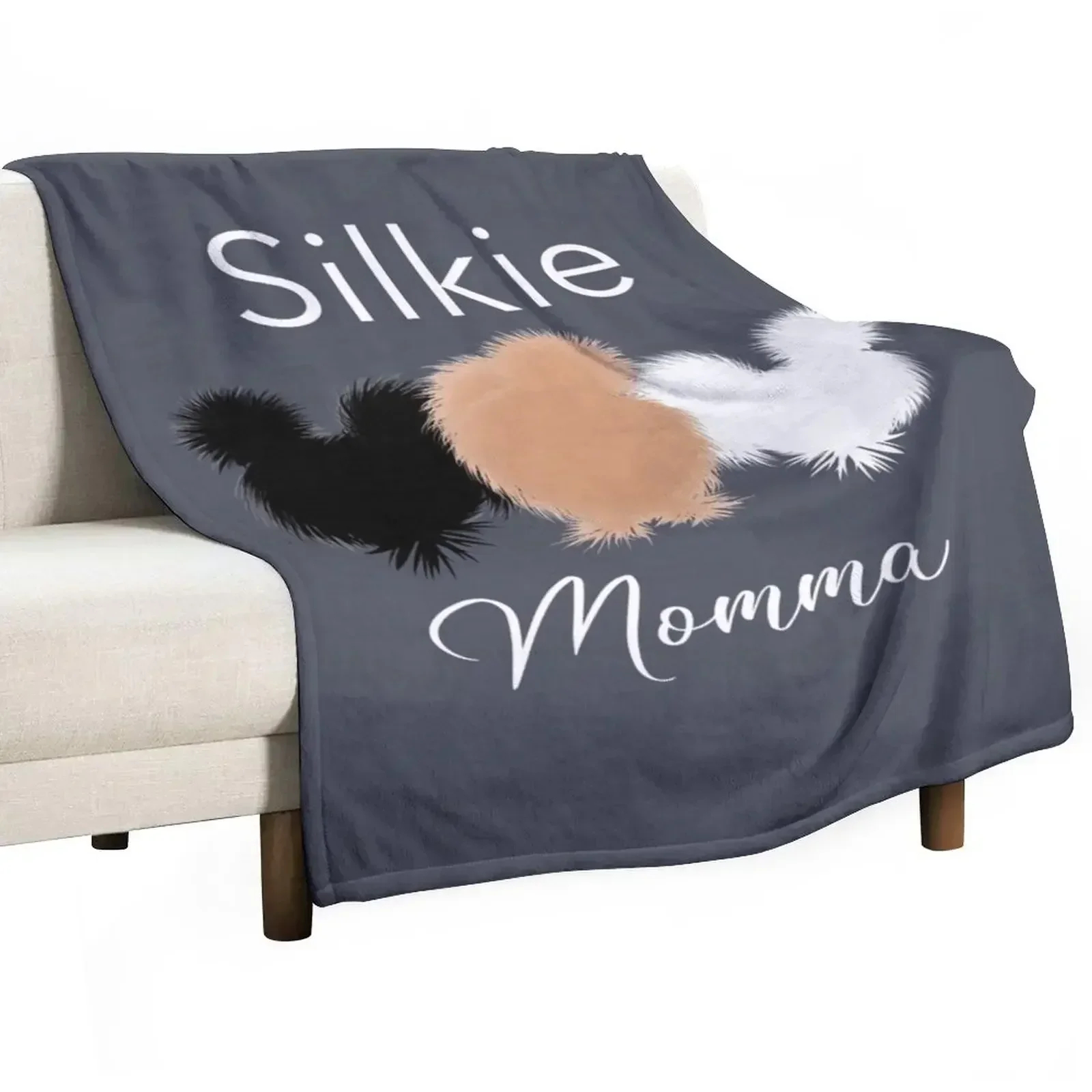 Silkie Momma, Black White and Buff Silkie Chickens Throw Blanket Giant Sofa Hairys Retros Blankets