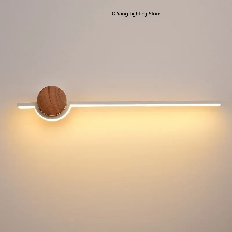 Led Real Wood Wall Lamps White Black Gold Acrylic Bathroom Living Room Bedroom Bedside Mirror Wall Lights Scone Warm Light