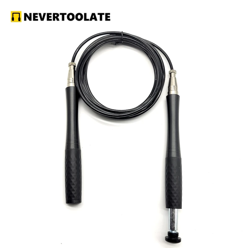 Auto lock 4mm pvc coat steel cord ball bearing speed jump skip rope metal handle anti slid rubber tube sleeve double under fast