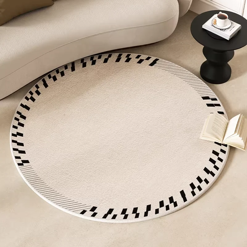 Cream-colored Round Carpet Living Room Bedroom Rug Soft Short Plush Sofa Coffee Tables Floor Mat Chair Rug 원형러그 Alfombra Redonda