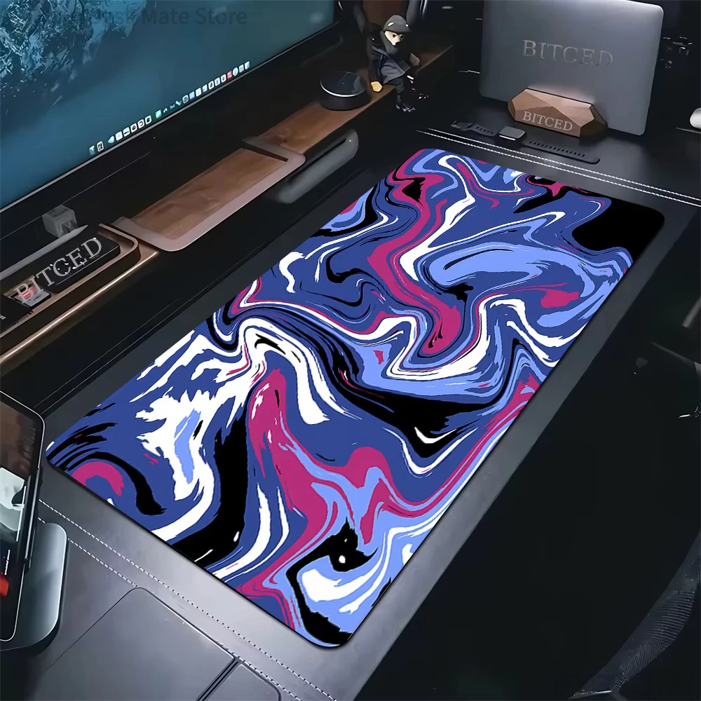 Colorful Liquid Marble Extended Mouse Pad Waterproof Anti-slip Non-slip Desk Mat
