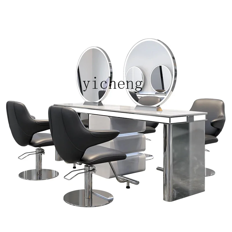 

XL hairdresser mirror table marble barber shop mirror single and double-sided integrated type