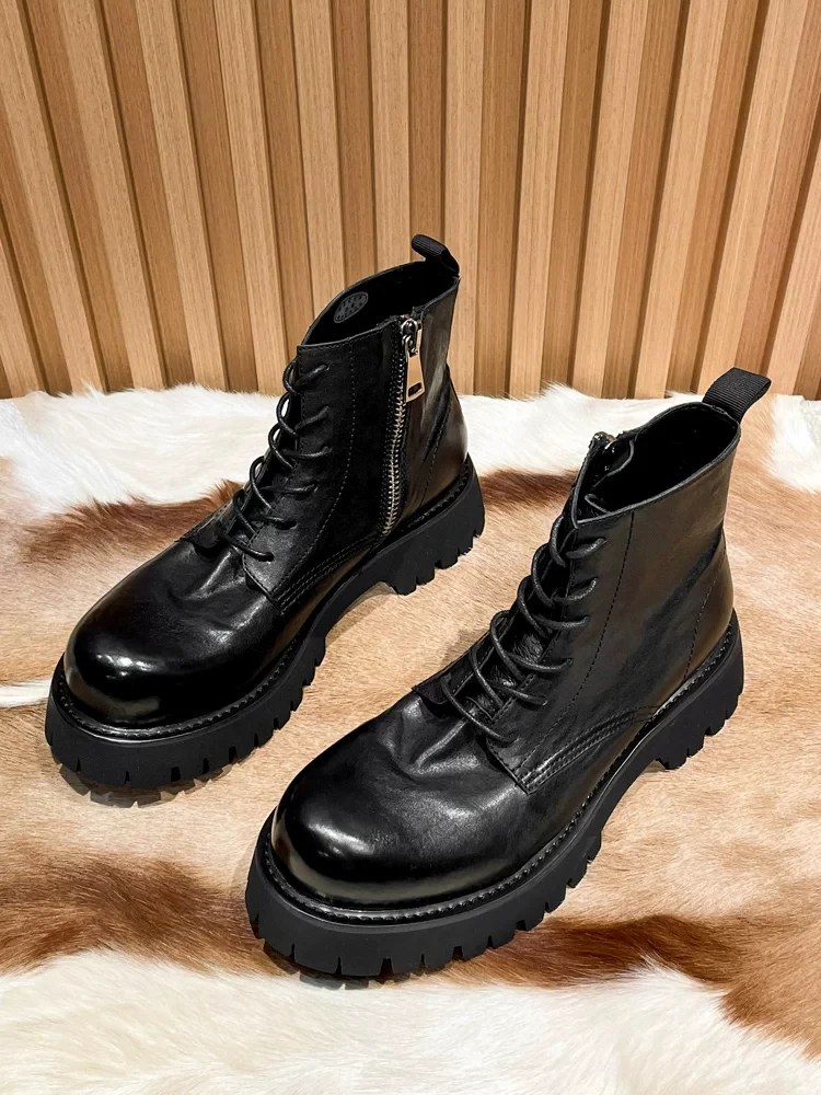 Men'S Shoes For Work - British Fashion Men's Ankle Boots Genuine