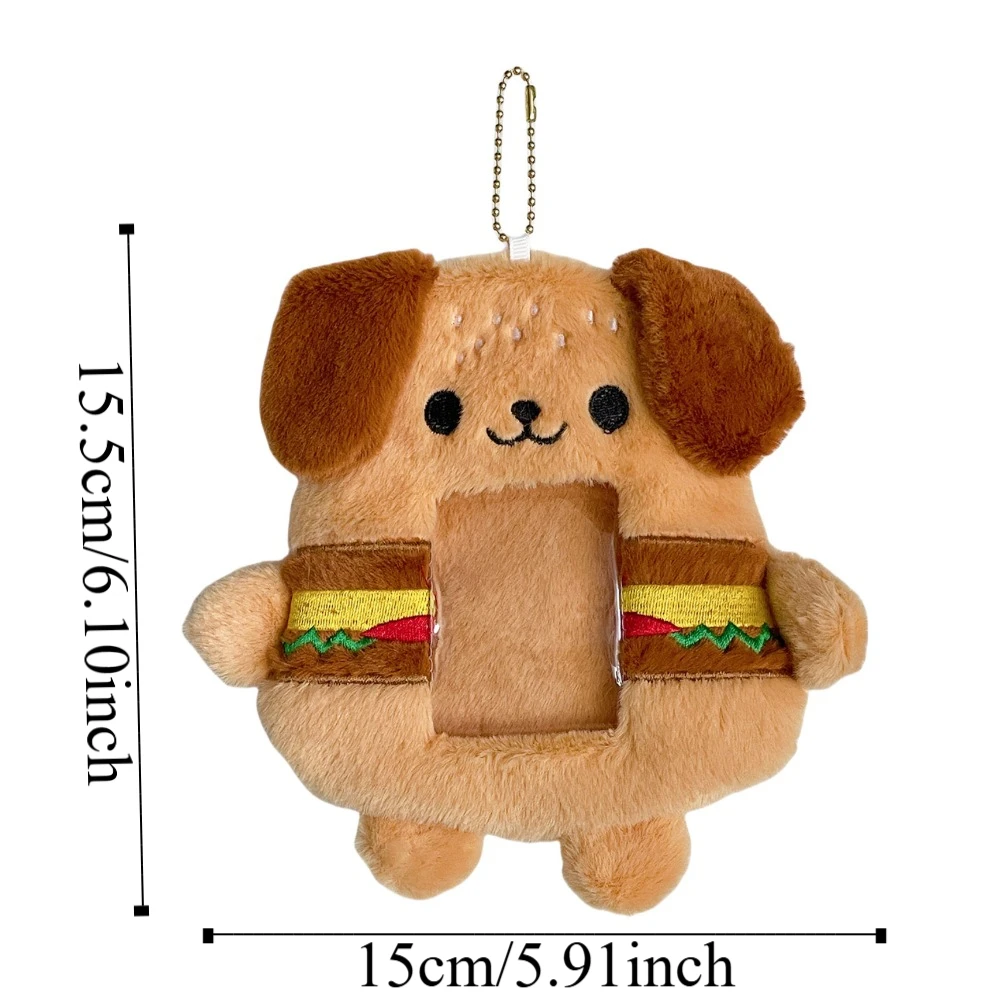 Custodia protettiva per carte di animali dei cartoni animati, hamburger, cucciolo di peluche, porta carte fotografiche, albero di Natale, copertura per carte d'identità in stile coreano