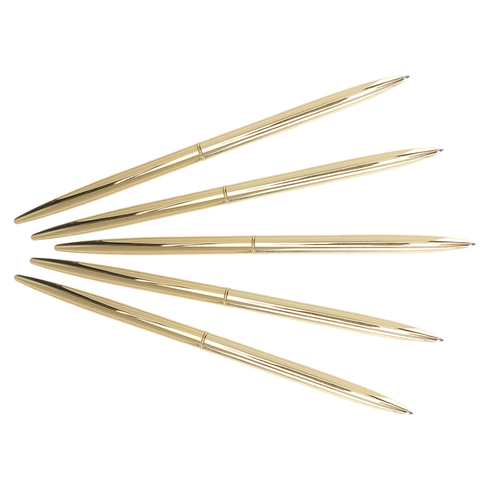 

5 Pcs Metal Ballpoint Pen Pens Bulk Golden for Weddings Guest Book Pencils Business