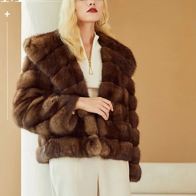 

High Quality Coat Imitation Mink Fur Women Fur Coat 2025 New Winter Thick Temperament Leisure Warm Hooded Women Fur Coat H635