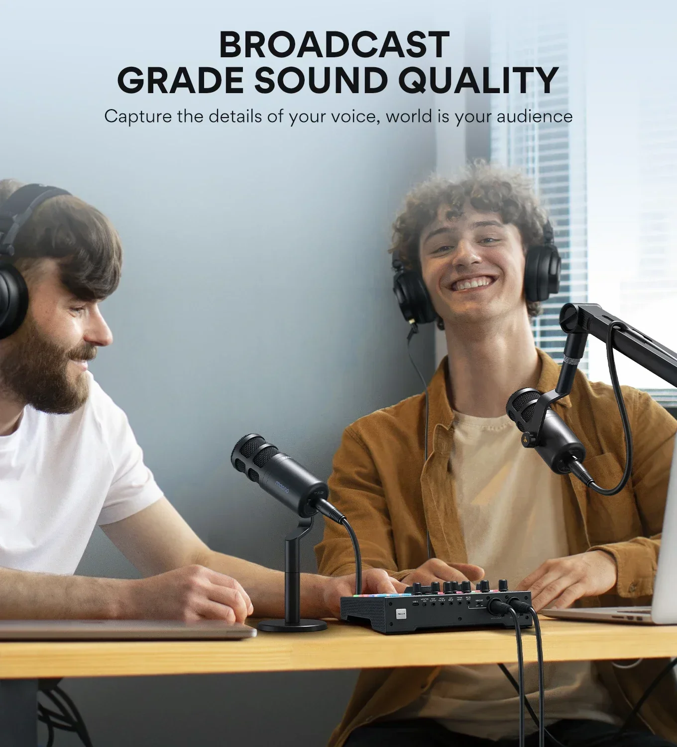 MAONO PD100  Condenser Microphone Professional Podcast Mic Studio Recording Microphone Dynamic  Game RGB Gaming Microphone