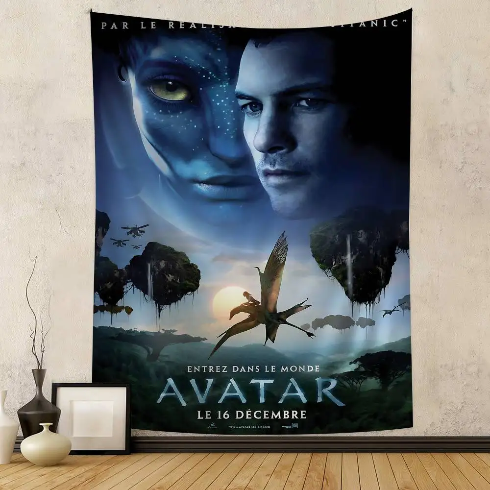 Movie A-Avatar Retro Anime Tapestry Hippie Flower Wall Carpets Dorm Decor Cheap Hippie Wall Hanging