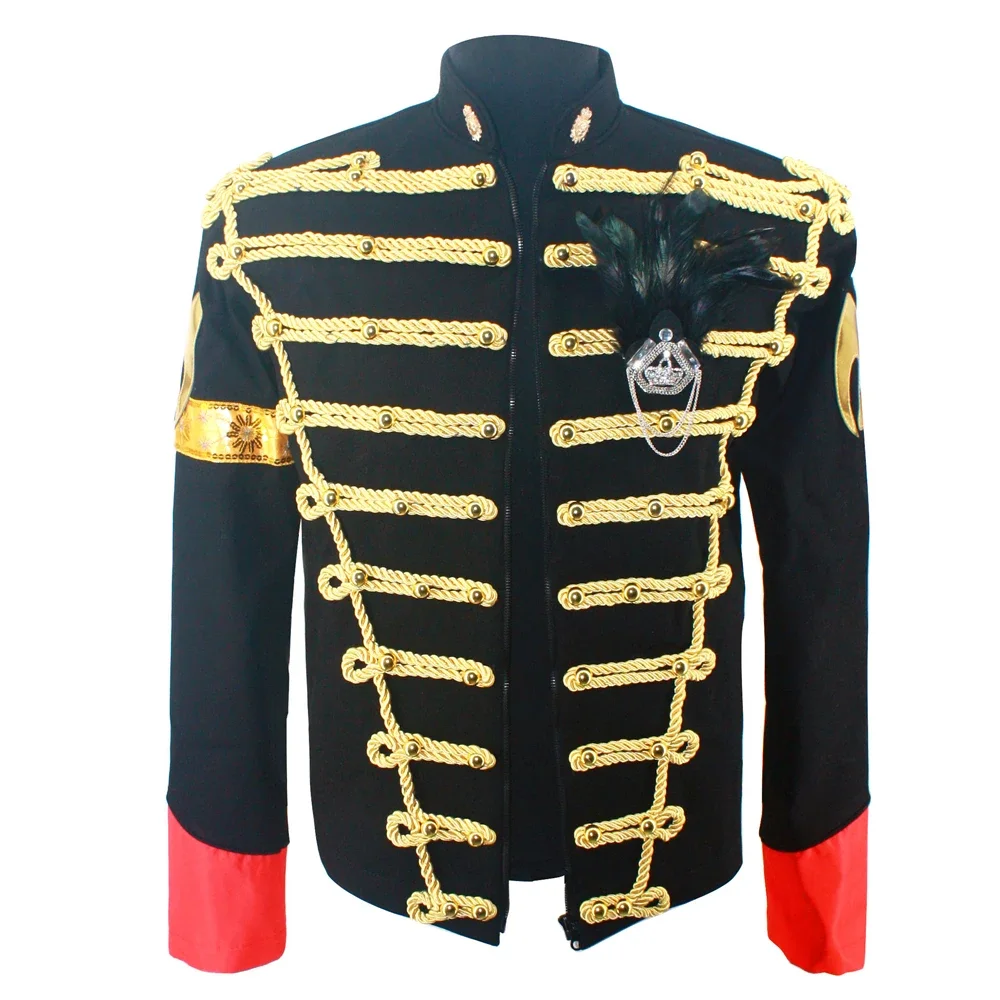 

Impersonator Michael Jackson Black Blue Jacket in England Retro Slim Handmade Outwear