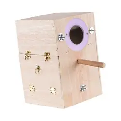 Caja de cría de madera para aves pequeñas y medianas – Nido natural