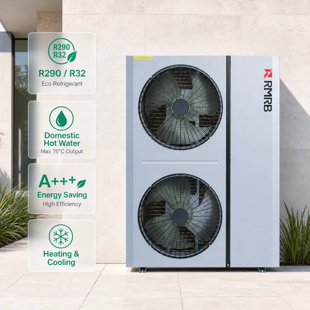 15.6kW R290 EVI DC Inverter Monoblock Heat Pump WiFi Smart A+++ Heating Cooling DHW Residential Air Source Heat Pump