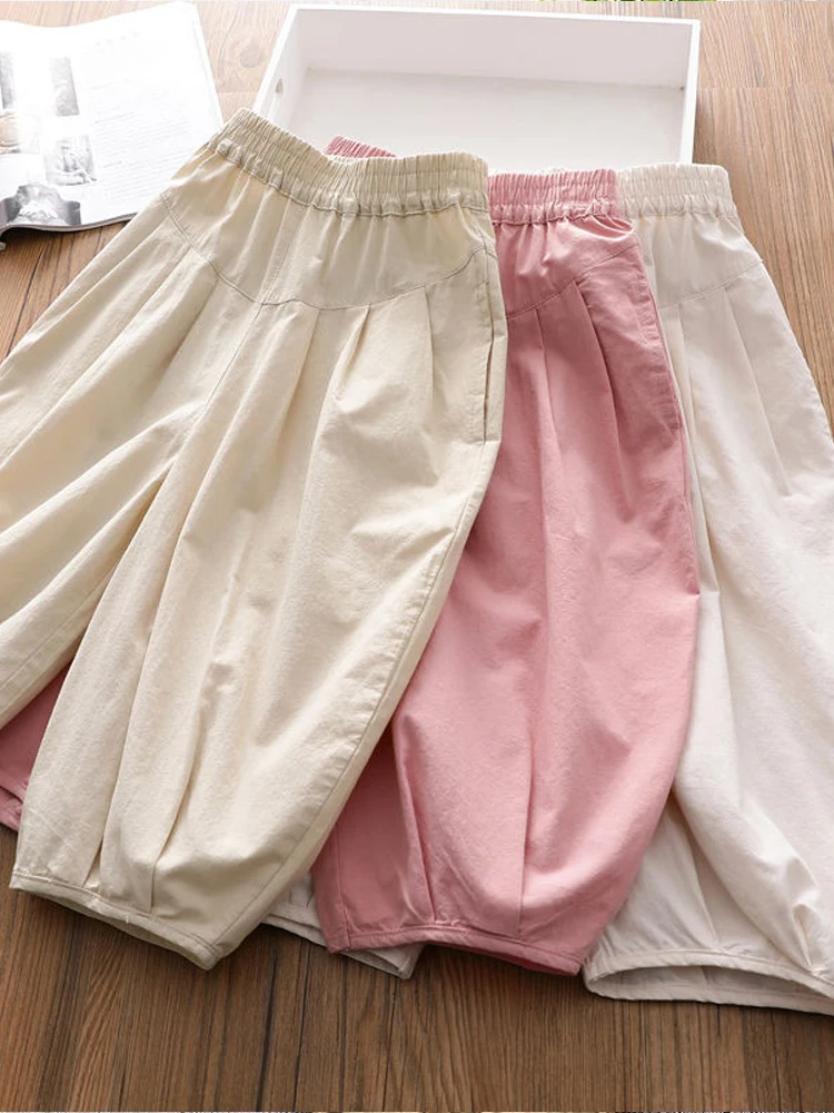 

Повседневные свободные тонкие брюки-фонарики для девочек, дышащие, с защитой от комаров, модные, в корейском стиле, осенняя новинка