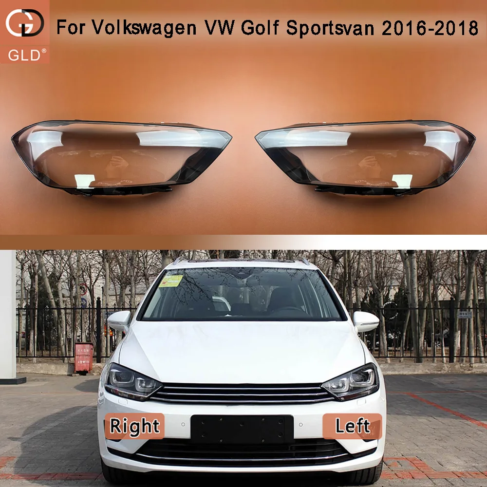 

For Volkswagen VW Golf Sportsvan 2016 2017 2018 Car Accessories Headlamp Cover Transparent Lampshade Headlight Shell Plexiglass