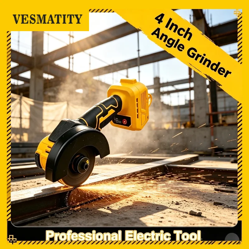Vesmatity 4 Inch Cordless Cutting Saw Cut Off Tool Grinding Machine Angle Grinder Power Tool for 18V 20V Battery Pro Max Unit