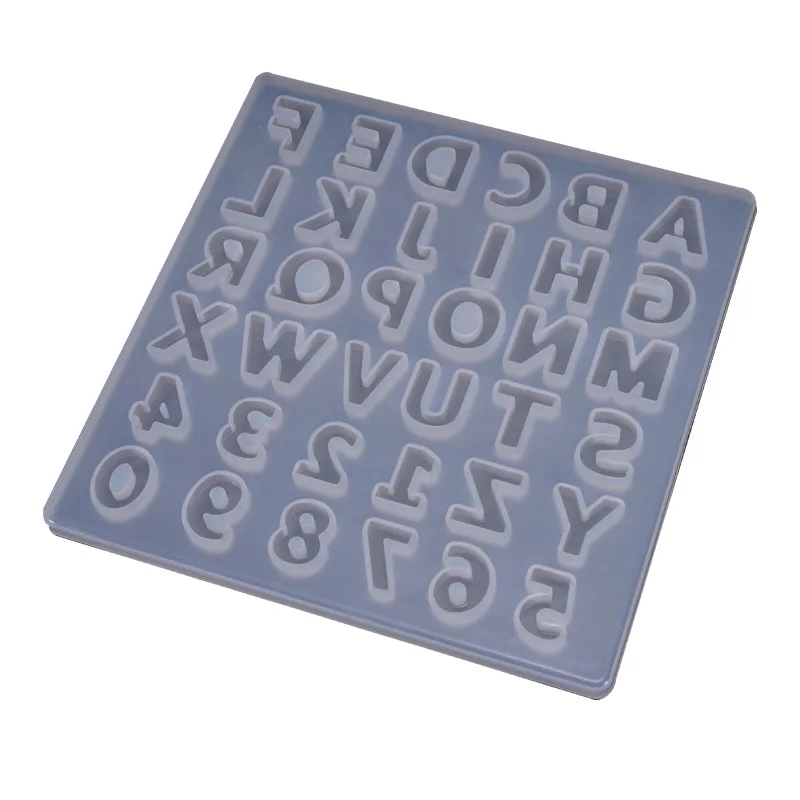 Diy molde conta-gotas de cristal pequeno quadro inteiro número carta molde inglês carta pingente molde de silicone