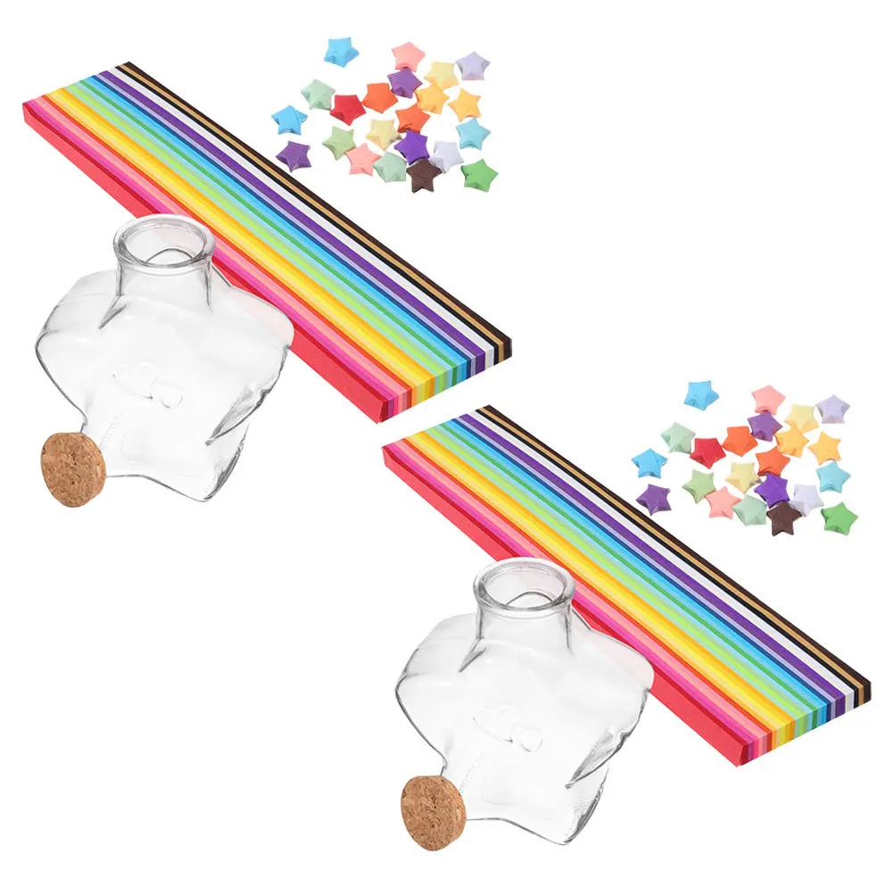 

1 Set Of Star Shaped Wishing Bottle Clear Plastic Drifting Jar Mini Storage Container For Diy Craft Decorative Landscape Bottle