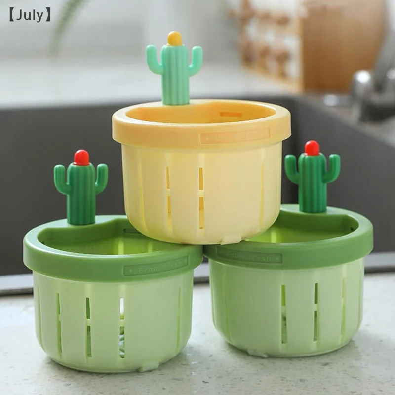 Colador de drenaje para fregadero de cocina de Cactus único, prensa, cesta de volcado automático, uso doméstico, filtro de escurridor de fregadero de Cactus