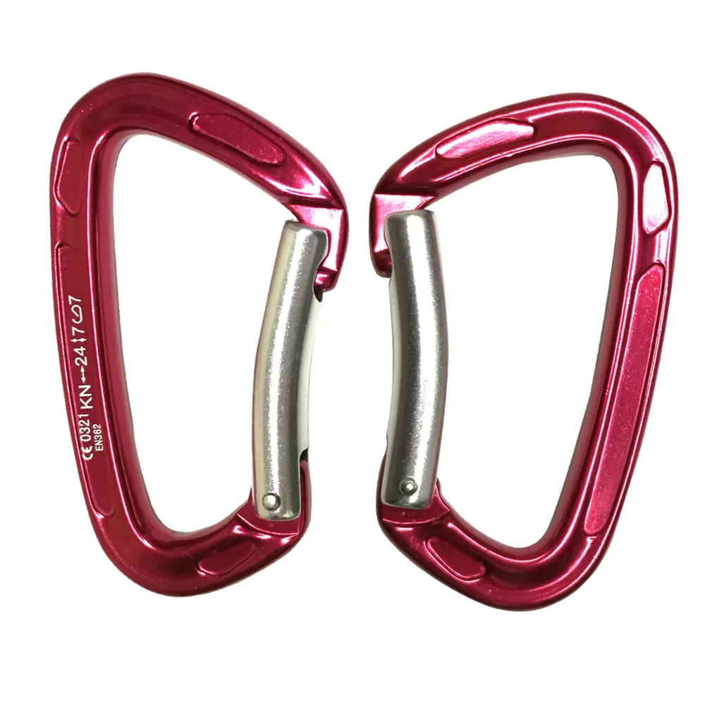 

24KN Bent Gate Outdoor Mountaineering Climbing Carabiner Rappelling Rescue Caving Aluminum Locking