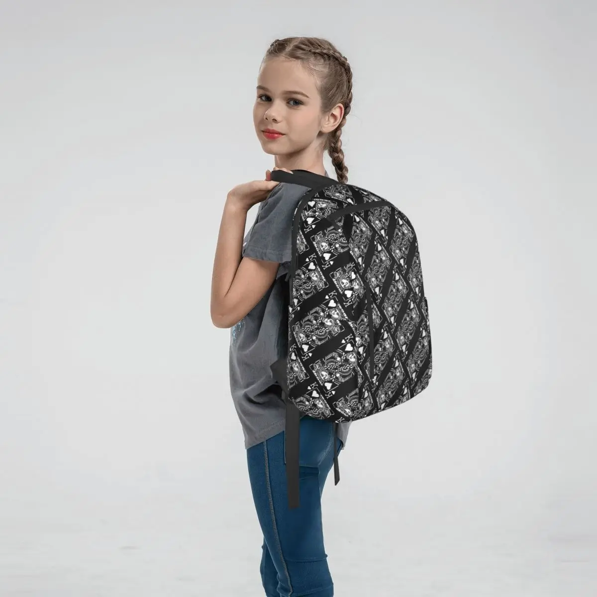 King Of Hearts Painted Poker Playing Card Backpack Daypack Boys Girls BookBag School Bag Shoulder Bags for Men Women
